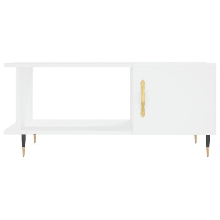 Table basse blanc 90x50x40 cm bois d'ingénierie - Photo n°5