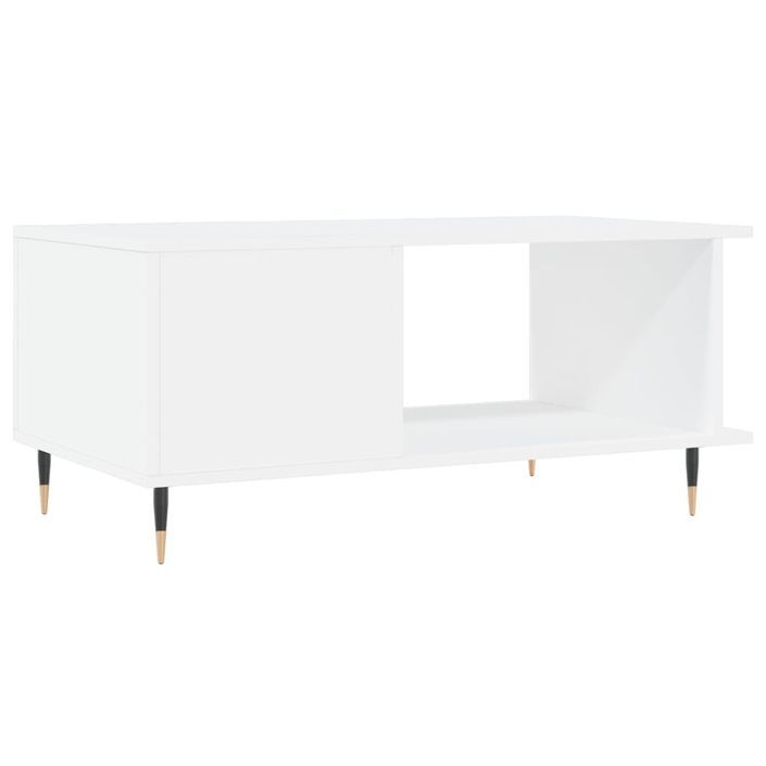 Table basse blanc 90x50x40 cm bois d'ingénierie - Photo n°8