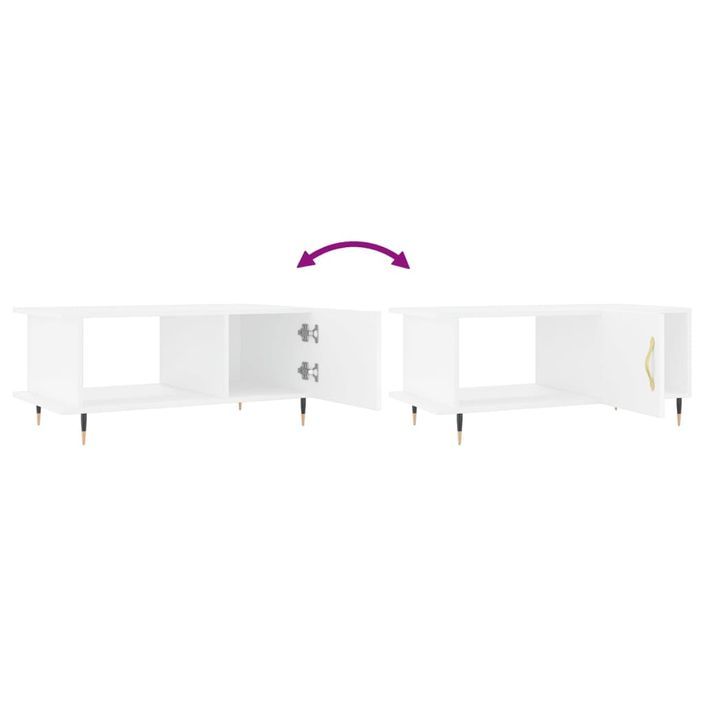 Table basse blanc 90x50x40 cm bois d'ingénierie - Photo n°9