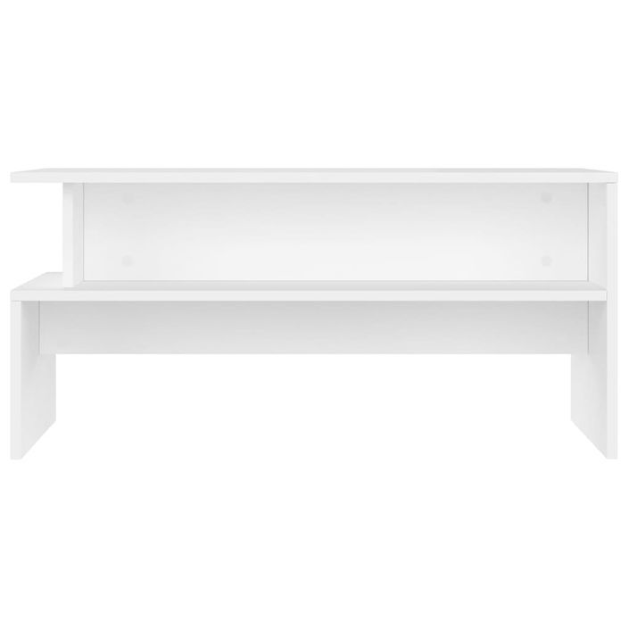 Table basse blanc 90x55x42,5 cm bois d'ingénierie - Photo n°4