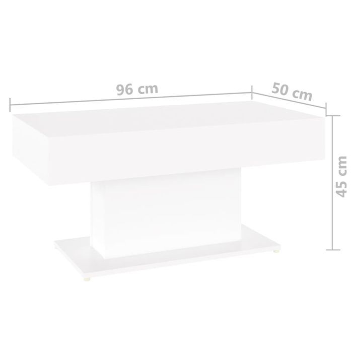 Table basse Blanc 96x50x45 cm - Photo n°6