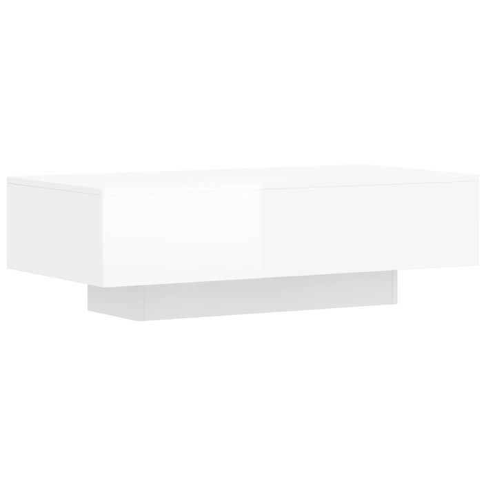 Table basse blanc brillant 100x49,5x31 cm bois d'ingénierie - Photo n°6