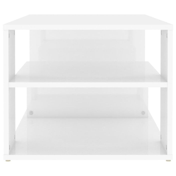 Table basse Blanc brillant 100x50x40 cm - Photo n°4
