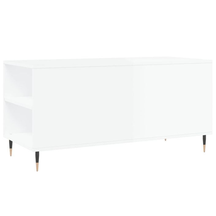 Table basse blanc brillant 102x44,5x50 cm bois d'ingénierie - Photo n°8