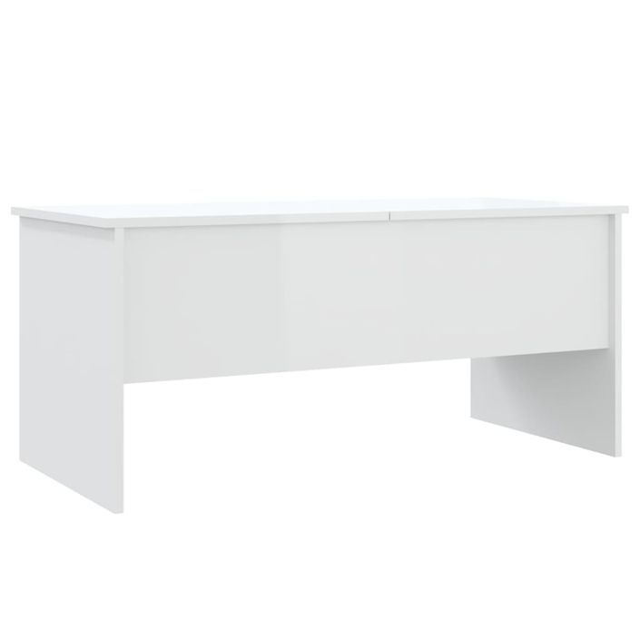 Table basse Blanc brillant 102x50,5x46,5 cm Bois d'ingénierie - Photo n°5