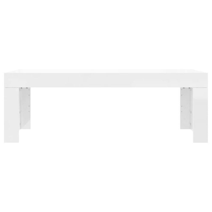 Table basse blanc brillant 102x50x36 cm bois d'ingénierie - Photo n°4