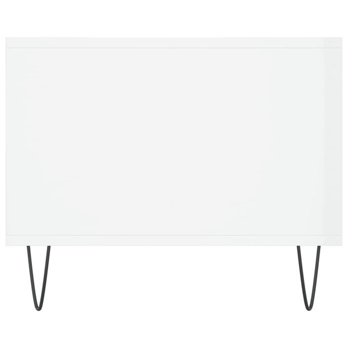 Table basse Blanc brillant 102x50x40 cm Bois d'ingénierie - Photo n°7