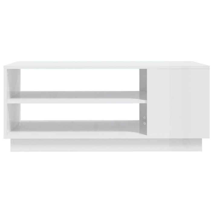 Table basse Blanc brillant 102x55x43 cm - Photo n°3