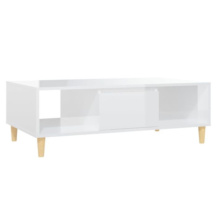 Table basse Blanc brillant 103,5x60x35 cm 2 - Photo n°3