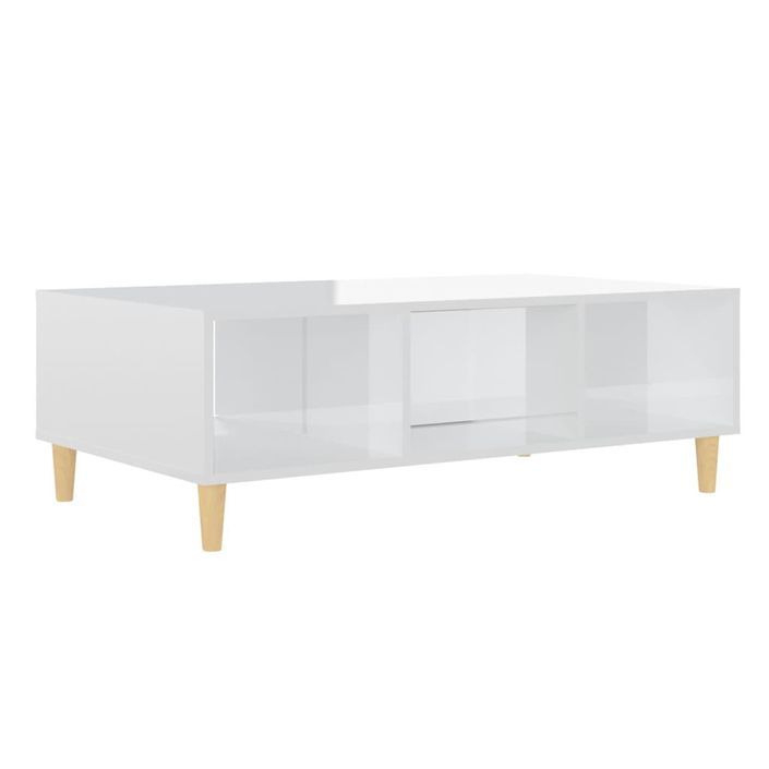 Table basse Blanc brillant 103,5x60x35 cm 2 - Photo n°8