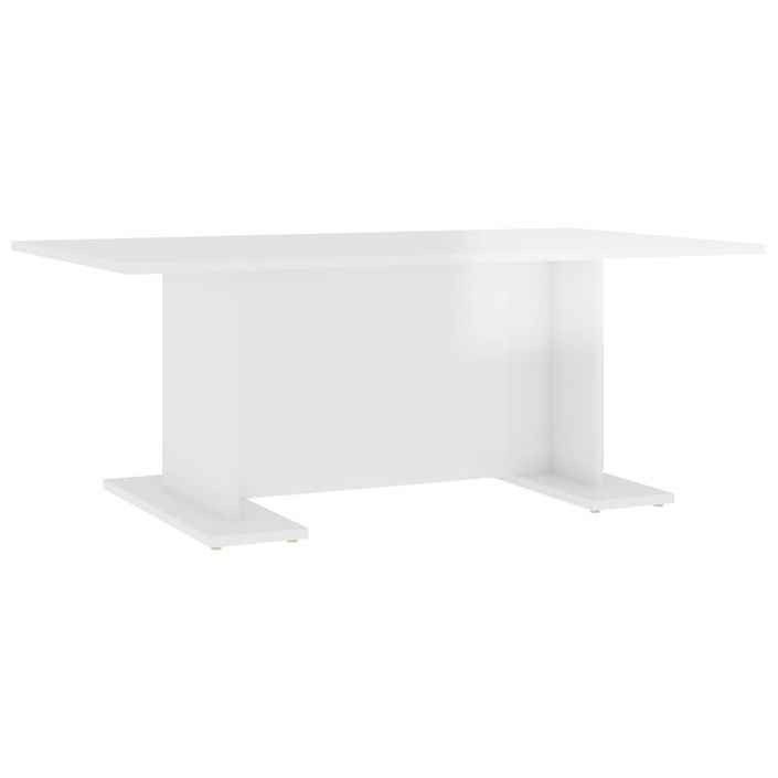 Table basse Blanc brillant 103,5x60x40 cm - Photo n°1