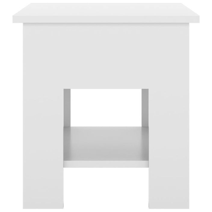 Table basse Blanc brillant 40x40x42 cm Bois d'ingénierie - Photo n°3