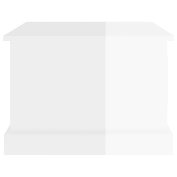Table basse blanc brillant 50x50x35 cm bois d'ingénierie - Photo n°8