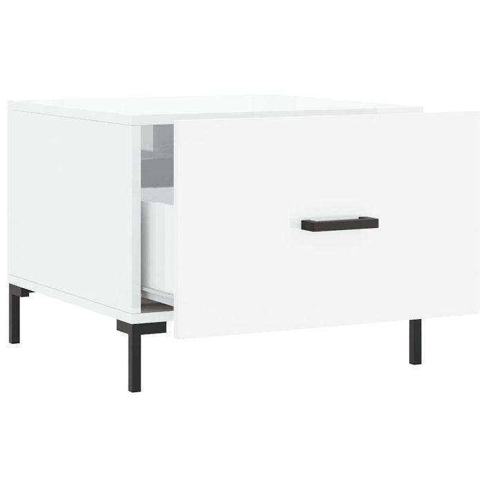 Table basse blanc brillant 50x50x40 cm bois d'ingénierie - Photo n°6