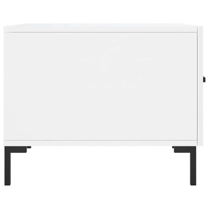 Table basse blanc brillant 50x50x40 cm bois d'ingénierie - Photo n°7