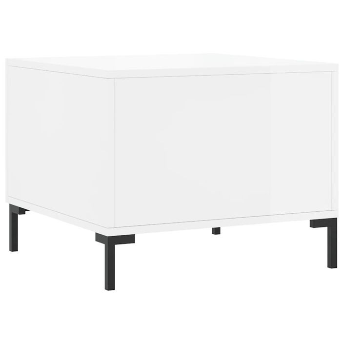 Table basse blanc brillant 50x50x40 cm bois d'ingénierie - Photo n°8