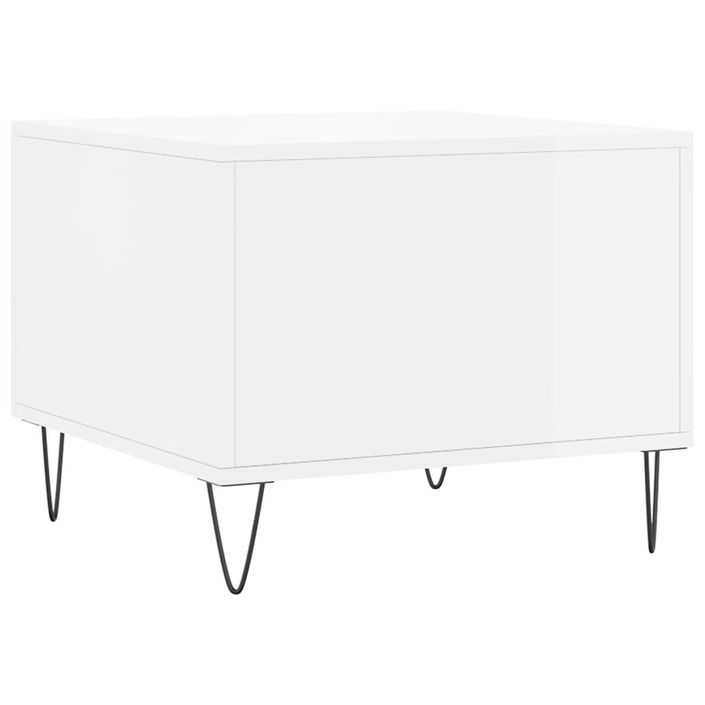 Table basse blanc brillant 50x50x40 cm bois d'ingénierie - Photo n°8