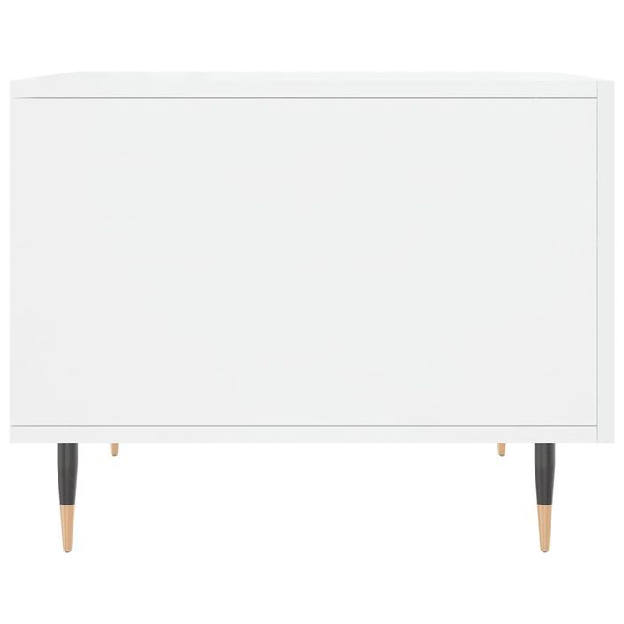 Table basse blanc brillant 50x50x40 cm bois d'ingénierie - Photo n°7