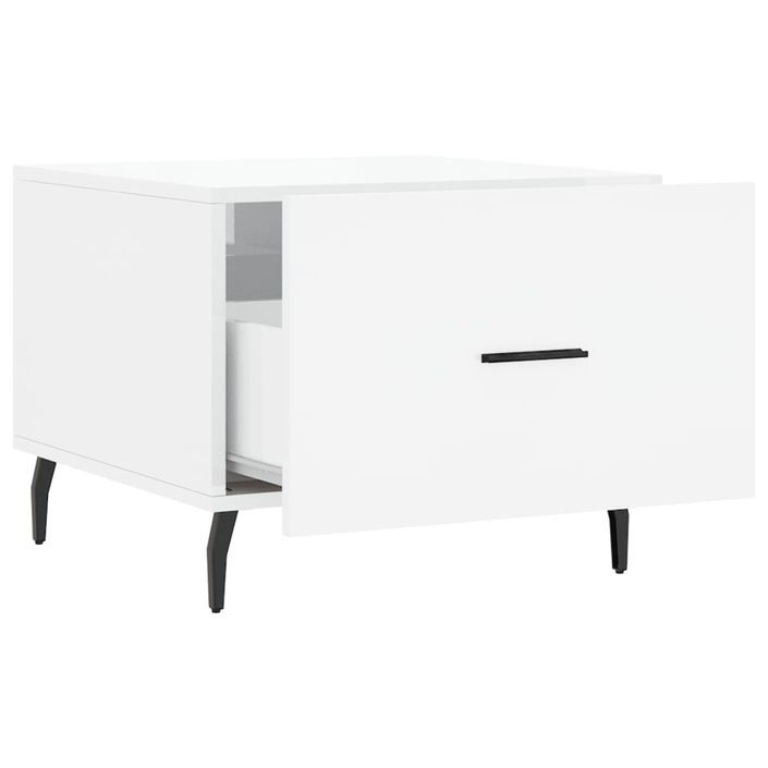 Table basse blanc brillant 50x50x40 cm bois d'ingénierie - Photo n°6