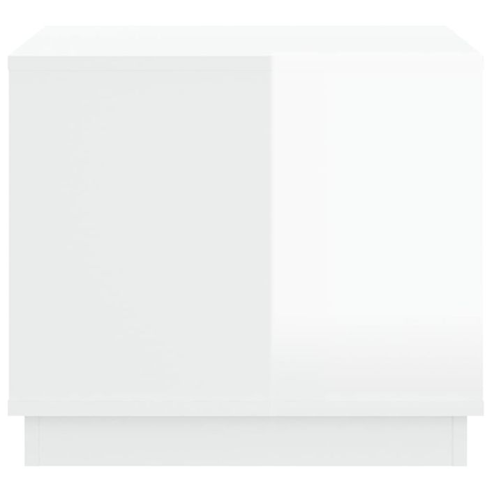 Table basse blanc brillant 51x50x44 cm bois d'ingénierie - Photo n°7