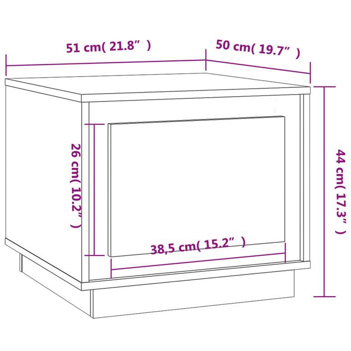 Table basse blanc brillant 51x50x44 cm bois d'ingénierie - Photo n°10