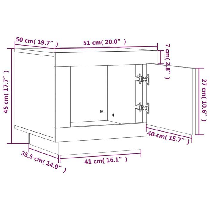 Table basse blanc brillant 51x50x45 cm bois d'ingénierie - Photo n°9