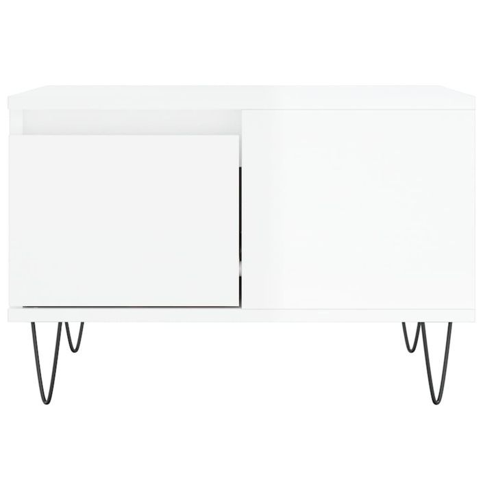 Table basse blanc brillant 55x55x36,5 cm bois d'ingénierie - Photo n°5