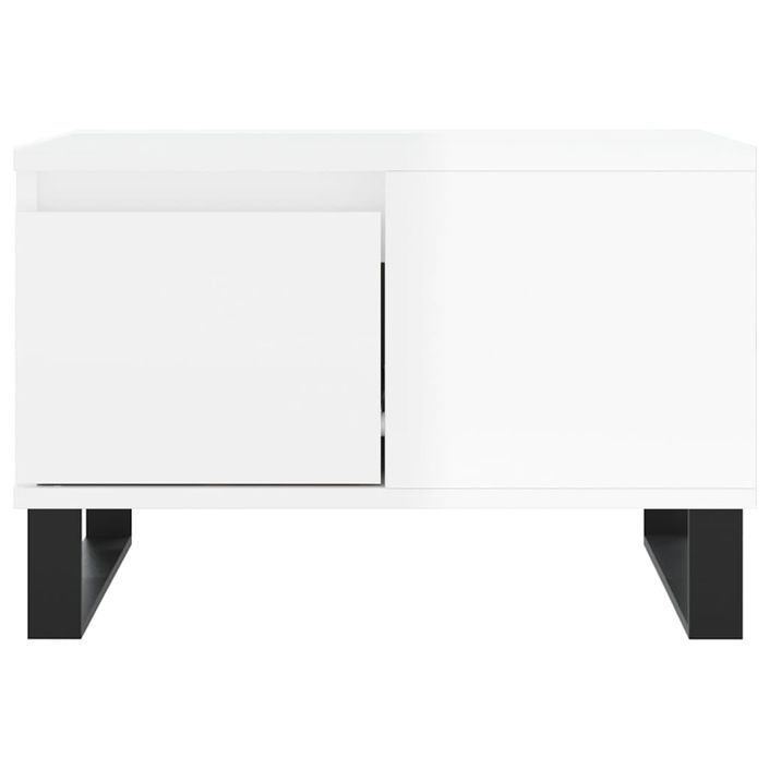 Table basse blanc brillant 55x55x36,5 cm bois d'ingénierie - Photo n°5