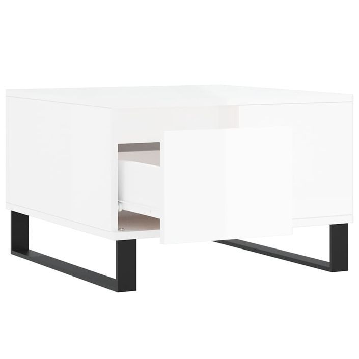 Table basse blanc brillant 55x55x36,5 cm bois d'ingénierie - Photo n°6