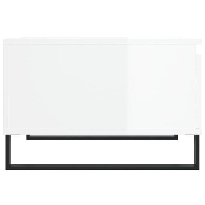 Table basse blanc brillant 55x55x36,5 cm bois d'ingénierie - Photo n°7