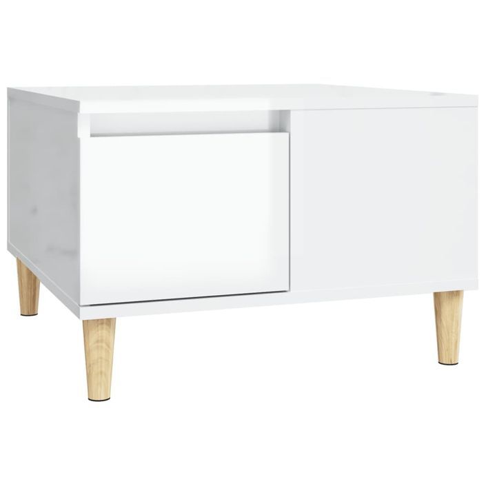 Table basse blanc brillant 55x55x36,5 cm bois d'ingénierie - Photo n°2