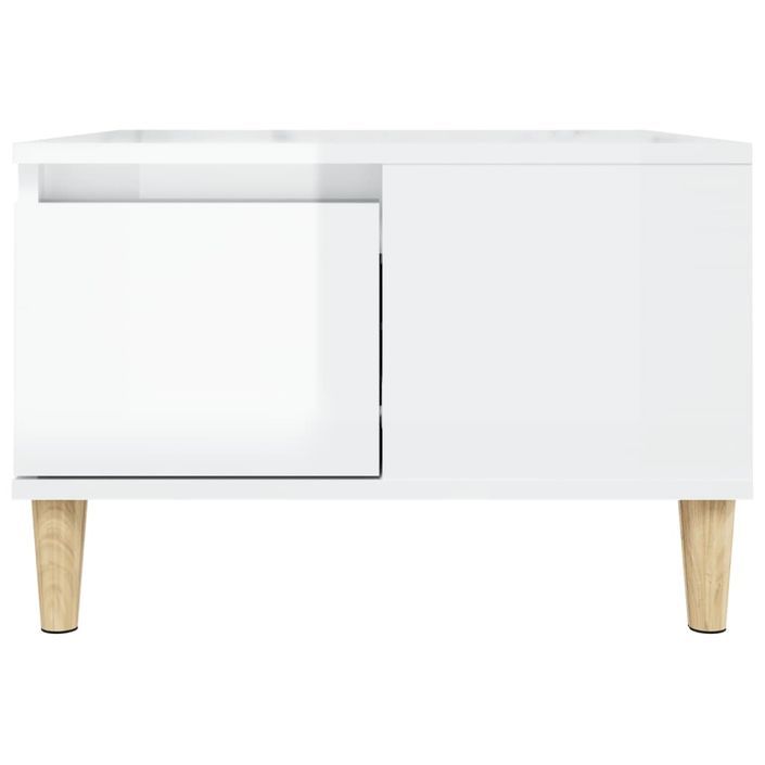 Table basse blanc brillant 55x55x36,5 cm bois d'ingénierie - Photo n°7