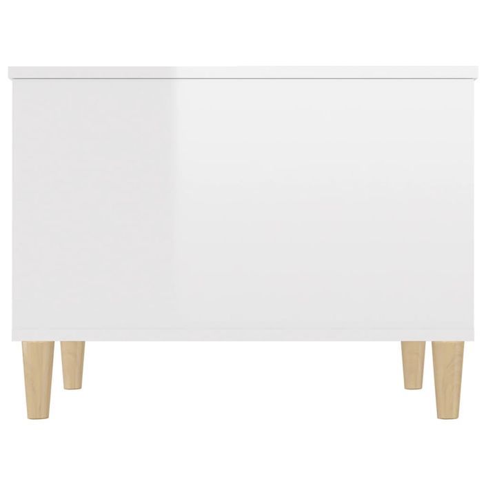 Table basse Blanc brillant 60x44,5x45 cm Bois d'ingénierie - Photo n°7