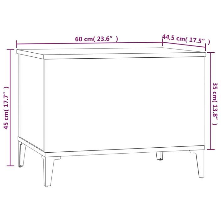 Table basse Blanc brillant 60x44,5x45 cm Bois d'ingénierie - Photo n°10