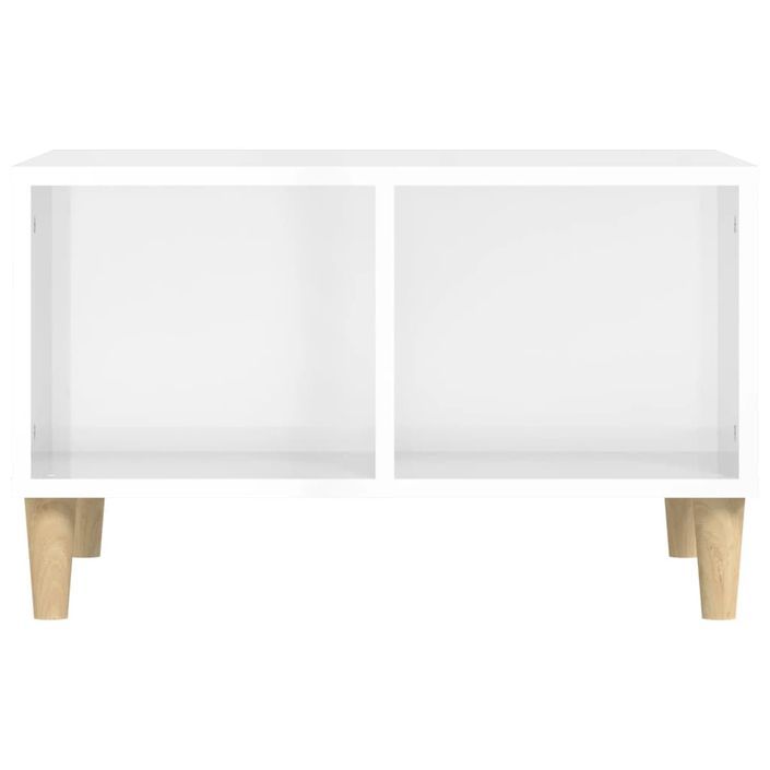 Table basse Blanc brillant 60x50x36,5 cm Bois d'ingénierie - Photo n°5