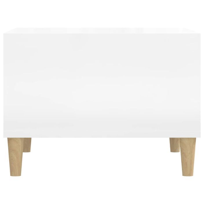 Table basse Blanc brillant 60x50x36,5 cm Bois d'ingénierie - Photo n°6