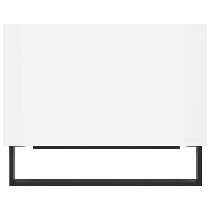 Table basse Blanc brillant 60x50x40 cm Bois d'ingénierie - Photo n°5