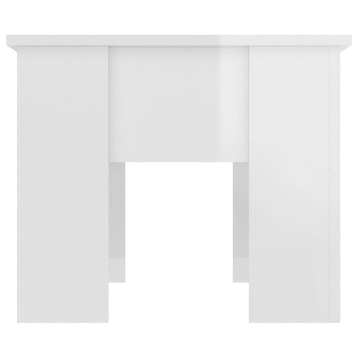 Table basse Blanc brillant 79x49x41 cm Bois d'ingénierie 2 - Photo n°4