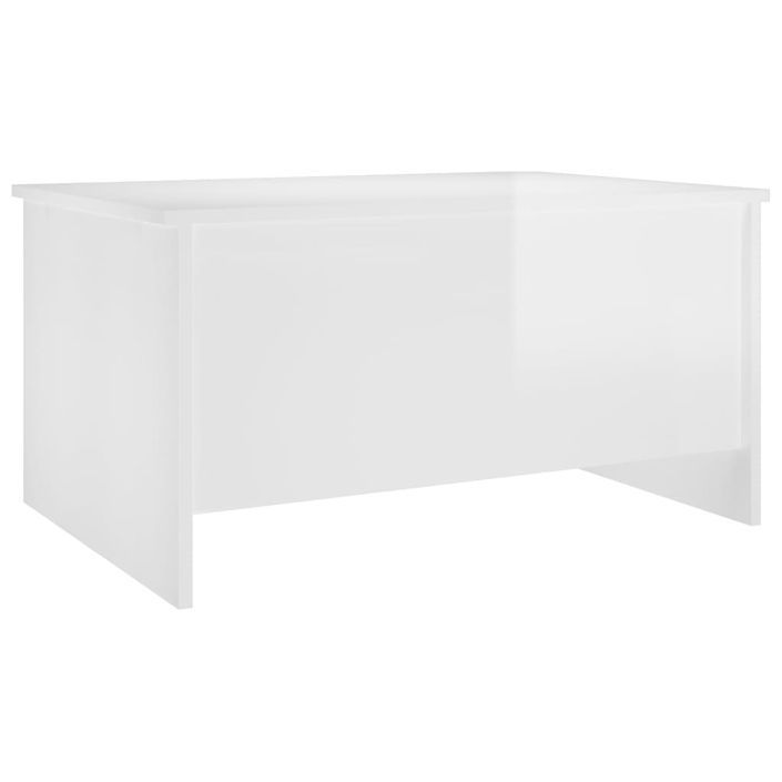 Table basse Blanc brillant 80x55,5x41,5 cm Bois d'ingénierie - Photo n°2