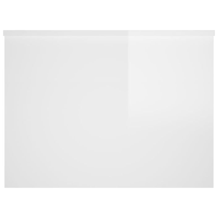 Table basse Blanc brillant 80x55,5x41,5 cm Bois d'ingénierie - Photo n°4