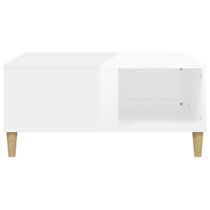 Table basse blanc brillant 80x80x36,5 cm bois d'ingénierie - Photo n°5