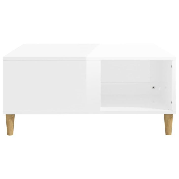 Table basse blanc brillant 80x80x36,5 cm bois d'ingénierie - Photo n°6