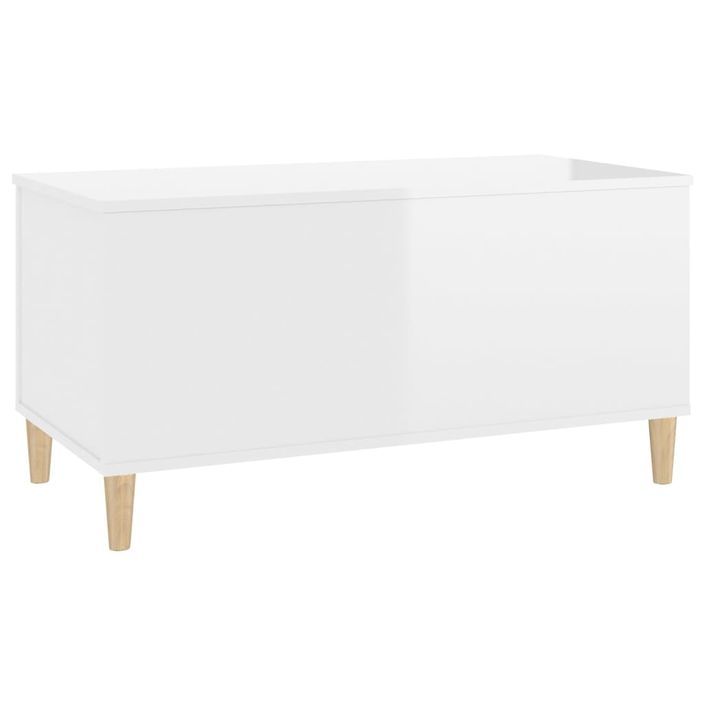 Table basse Blanc brillant 90x44,5x45 cm Bois d'ingénierie - Photo n°6