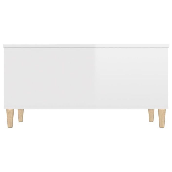 Table basse Blanc brillant 90x44,5x45 cm Bois d'ingénierie - Photo n°7