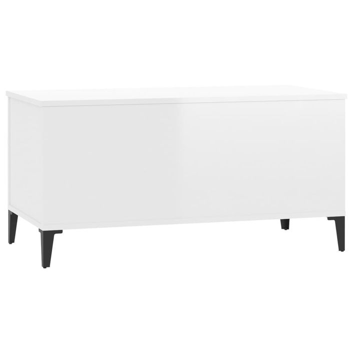 Table basse Blanc brillant 90x44,5x45 cm Bois d'ingénierie - Photo n°6