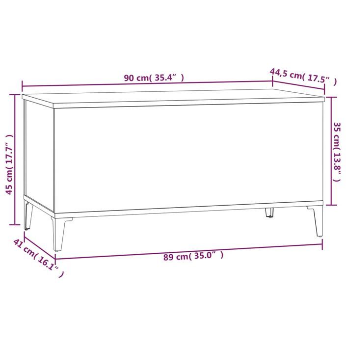 Table basse Blanc brillant 90x44,5x45 cm Bois d'ingénierie - Photo n°10