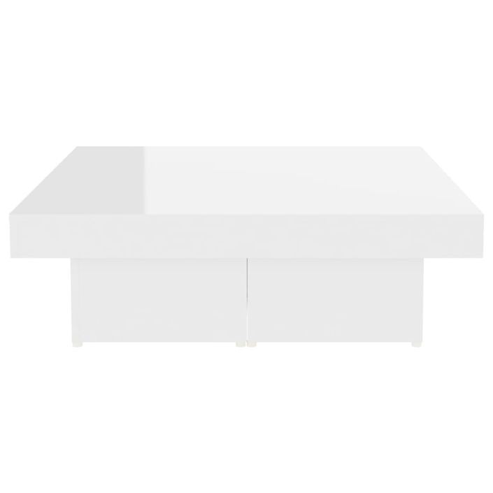 Table basse Blanc brillant 90x90x28 cm - Photo n°5