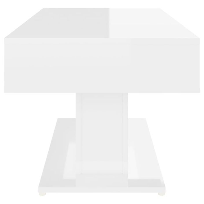 Table basse Blanc brillant 96x50x45 cm - Photo n°5