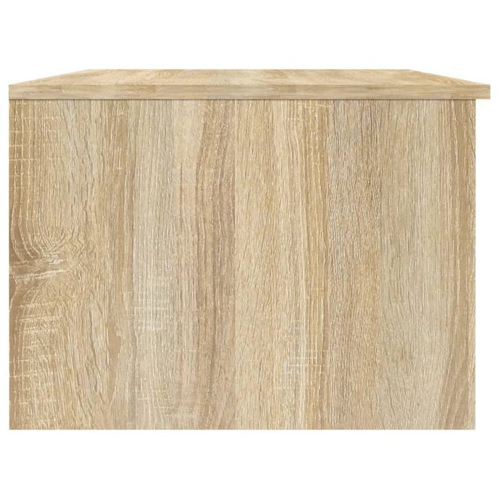 Table basse Blanc et chêne sonoma 102x50x36cm Bois d'ingénierie - Photo n°4