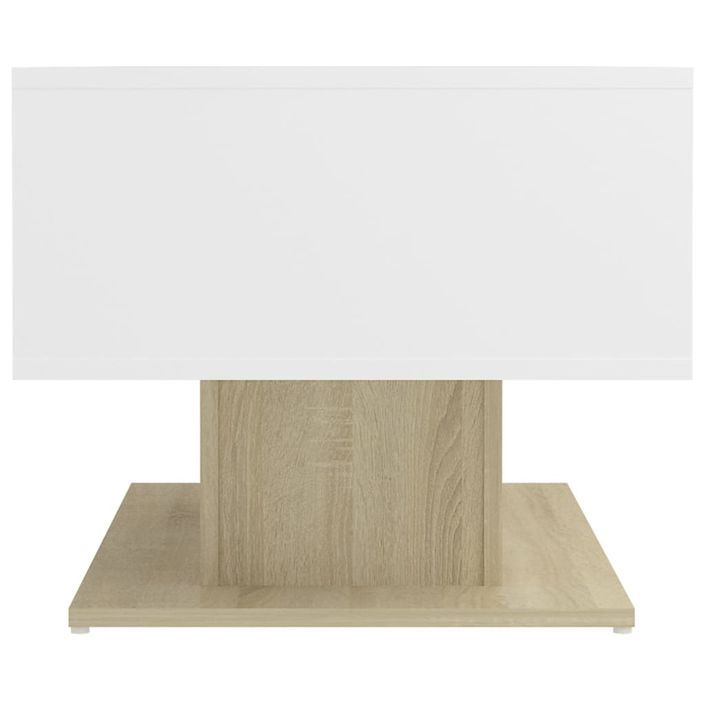 Table basse Blanc et chêne sonoma 103,5x50x44,5 cm - Photo n°5